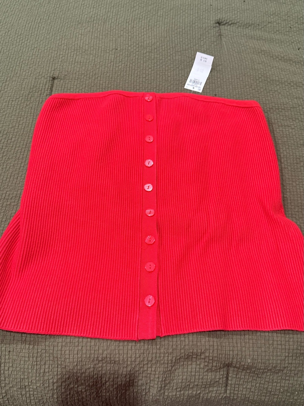 Abercrombie & Fitch Red Ribbed Button top